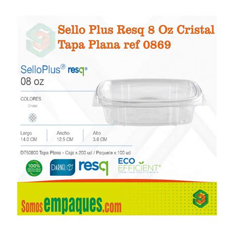 Sello Plus Resq Oz Cristal Tapa Plana D