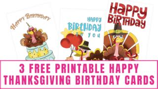 3 Free Happy Thanksgiving Birthday Cards - Freebie Finding Mom