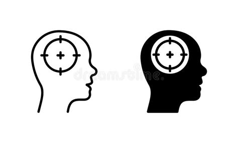 Human Head Target Silhouette And Line Icon Set Sociology Marketing