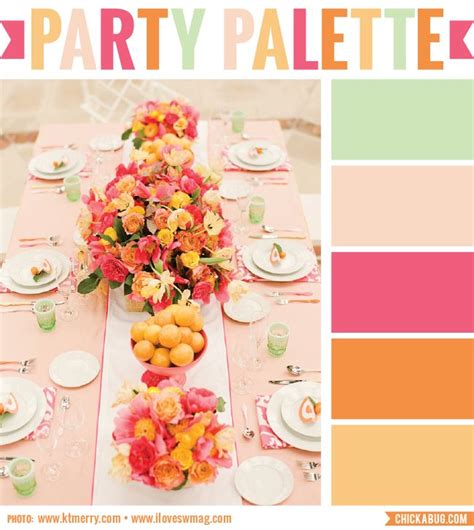 Party Palette Sorbet Tablescape Chickabug Orange Centerpieces