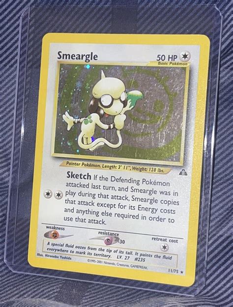 Pokemon Smeargle Holo Rare St Edition Card Neo Discovery Mp