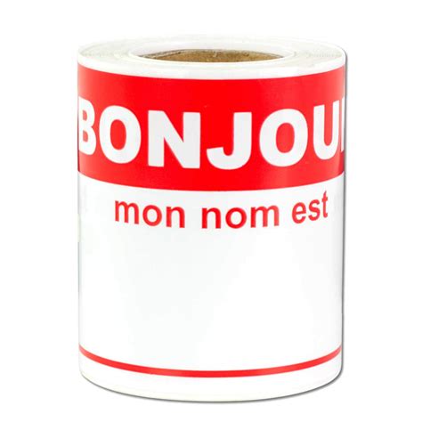 Buy Bonjour Mon Nom Est Identification Nametag Stickers In French