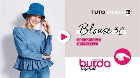 Blouse en denim 3C Burda Easy N6 Novembre Décembre 2022 YouTube