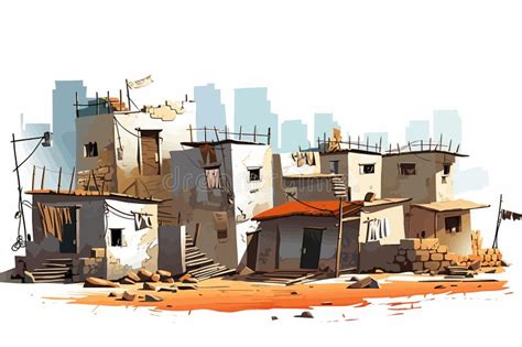 Slums Isolated Vector Style Illustration Stock Vector - Illustration of ...