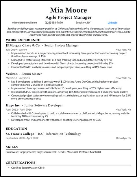 3 Agile Project Manager Resume Examples That Work In 2023