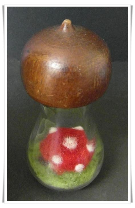 Mushroom In A Bottle Felted Mushroom In Small Glass Bottle Etsy