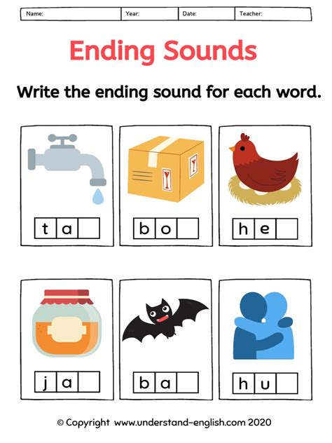 Ending Sounds Worksheets 15 Worksheets Library