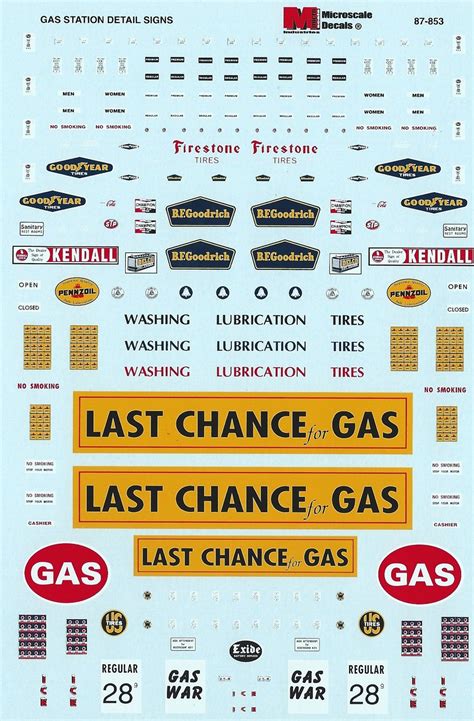 Ho 187 Microscale 87 969 Sinclair Service Station Signs 1935 60 Decals