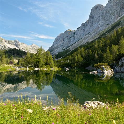 Double Triglav lake Wallpaper 4K, Slovenia, Seven lakes valley