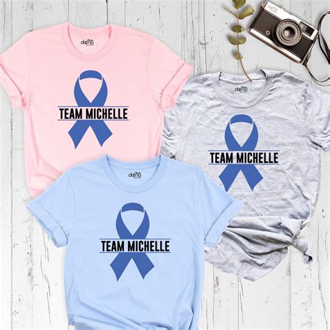 Blue Ribbon Colon Cancer Shirt Custom Colon Cancer Team Shirt Cancer