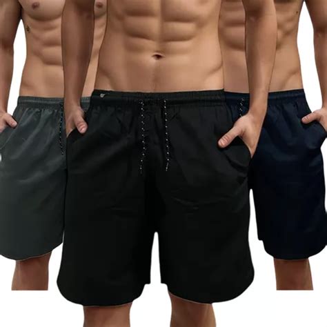 Kit 3 Short Praia Masculino Bermudas Verão Academia Treino