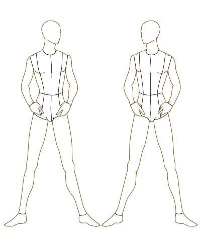 Male Fashion Croqui Front Pose V2 Designers Nexus Fashion Illustration Template Fashion