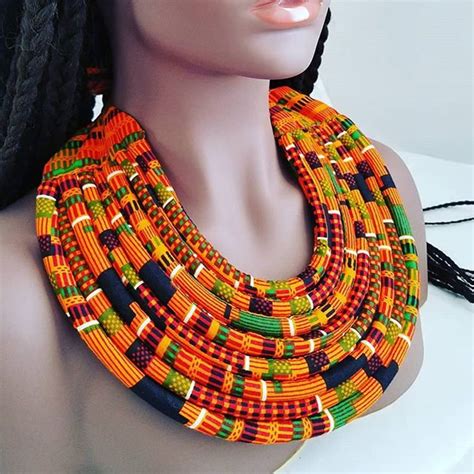 Ankara Necklace African Jewelry Bib Necklace African Print Ankara