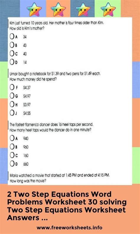 System Of Equation Word Problems Worksheet