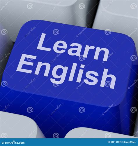 Learn English Key Shows Studying Language Online Stock Illustration