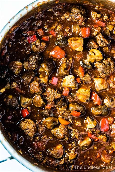 Meaty Mushroom Sausage Chili Beanless Chili Recipe The Endless Meal®