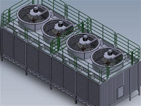 【中南】换热制冷空调设备 冷却塔设备3d模型下载三维模型solidworks、autocad模型 制造云 产品模型