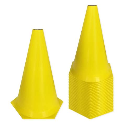 Cone De Marcação De Plástico 24cm Kit Com 24 Muvin Amarelo Netshoes