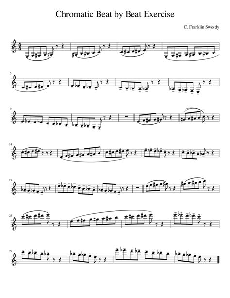 Clarinet Chromatic Scale Beat By Beat Exercise Sheet Music For Clarinet In B Flat Solo