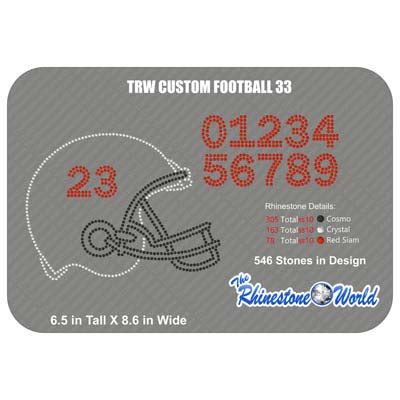 Custom Football Helmet 33 Rhinestone TTF SVG Download