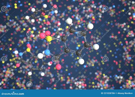 Molecule Of Saccharin Conceptual Molecular Model Scientific 3d