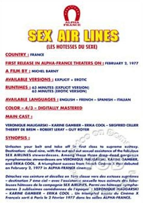 Sex Air Lines French Language 1977 Alpha France Adult Dvd Empire