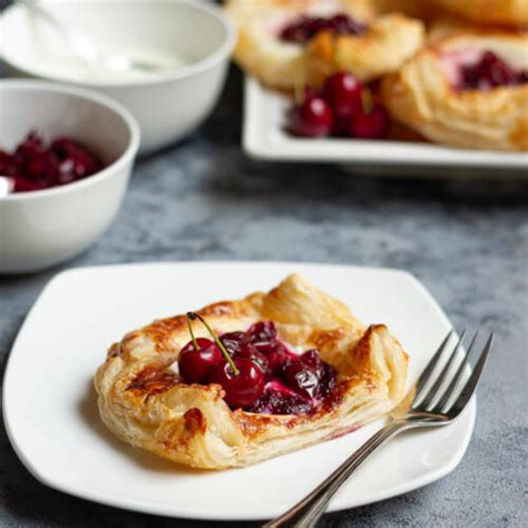 Cherry Puff Pastry Tart Easy Cherry Danish Pastries