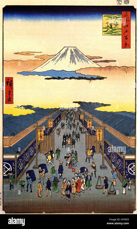 perspective  print reflects edo period ukiyo  style  res stock