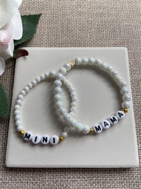 Mama Mini Bracelet Set Mama And Me Bracelet Motherdaughter Matching Bracelet Set In 2020