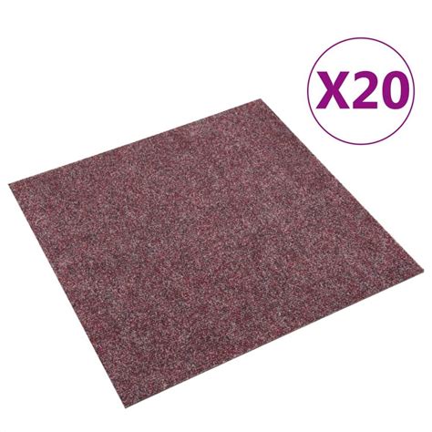 Floor Carpet Tiles 20 pcs 5 m² Dark Red