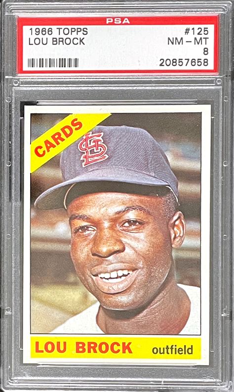 Lot Detail 1966 Topps Baseball 125 Lou Brock PSA NM MT 8