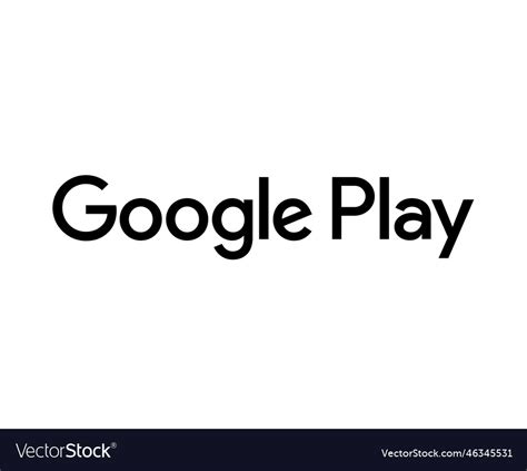 Google play symbol brand logo name black design Vector Image