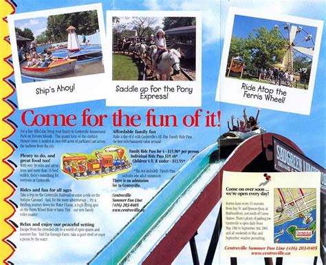 Theme Park Brochures Centreville Amusement Park - Theme Park Brochures