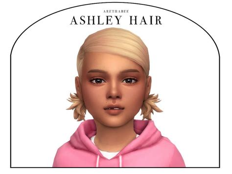 arethabee's Ashley Hair (Children) | Sims hair, Sims 4 children, Sims 4 ...