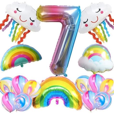 Kit De D Coration D Anniversaire Arc En Ciel Ballons Arc En Ciel