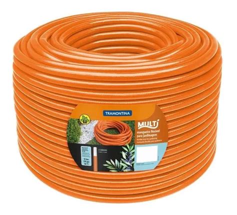 Mangueira Multi Tramontina Pvc S Esguicho 100m Laranja Frete grátis