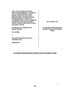 Fillable Online Americanbar Plaintiff S Proposed Jury Instructions And