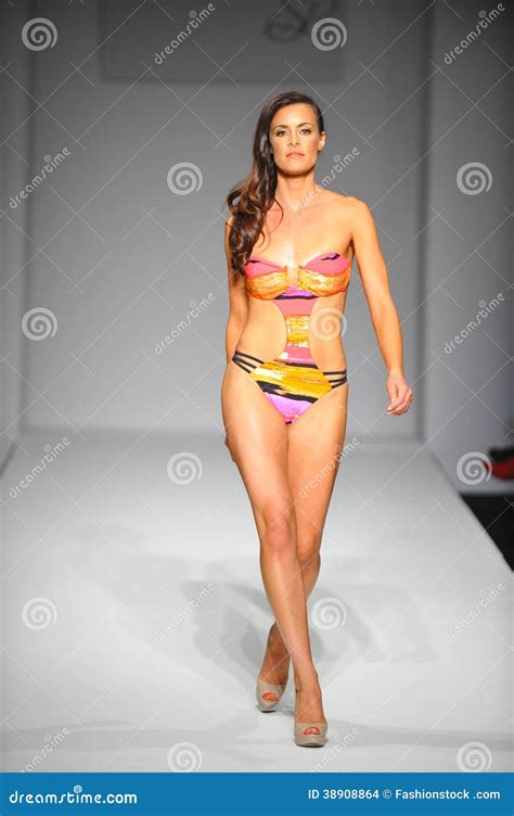 A Model Walks The Runway At Skinny Bikini Show Editorial Stock Image