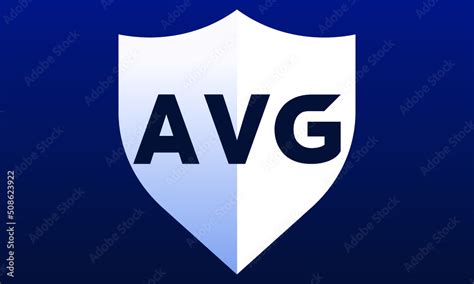 AVG shield logo design on blue background vector template | monogram ...