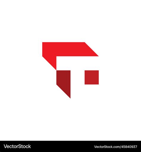 T logo letter red icon Royalty Free Vector Image