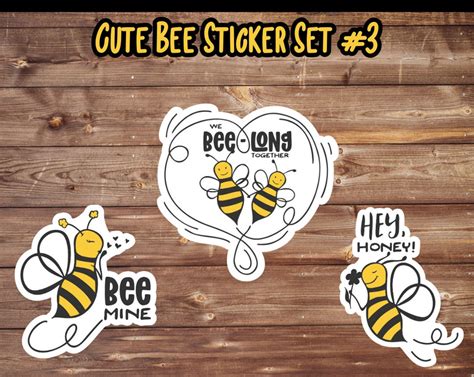 Honey Bee Stickers Honey Bee Sticker Set Honey Bees Bee Stickers Cute Bee Stickers Trendy