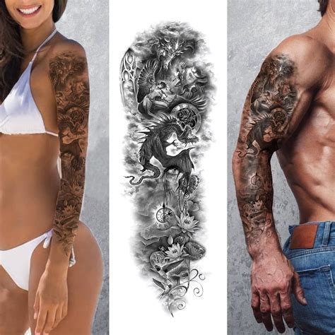 Buy Full Arm Temporary Tattoo Sexy 3d Fake Tattoo Stickers Extra Large