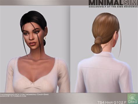 The Sims Resource Minimalsim Updo Hairstyle G102