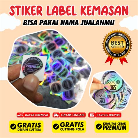 Jual Cetak Stiker Label Kemasan A Hologram Cutting Kotak Bulat