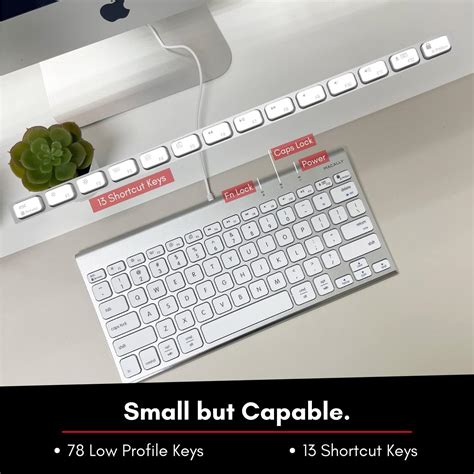 Macally Usb Wired Keyboard For Mac And Windows Pc Space Saving Compatible Small Apple Keyboard