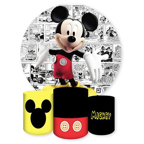 Capa Painel Trio Capas Cilindros Sublimados Tema Mickey 681 Painel