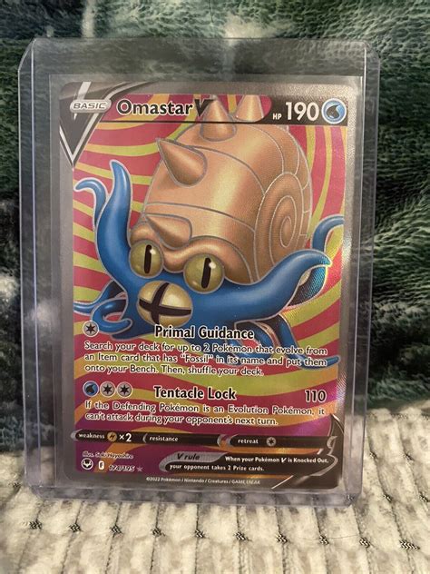 Omastar V 174 195 Full Art NM M Silver Tempest Pokemon Card Values MAVIN