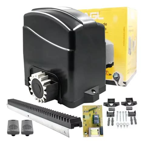 Kit Motor Deslizante Agl Light Cremalheira 3 Metros Trilho