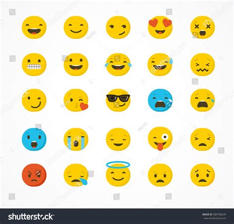 Set Of Emoticons Emoji Isolated On White Royalty Free Stock Vector