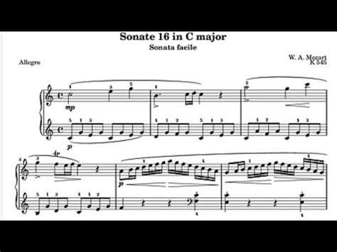 Primer Movimiento De La Sonata F Cil No K Para Piano En Do